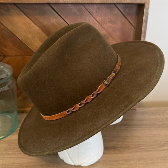 Vintage Golden Gate Hat Company Western Cowboy Hat Wool Hat Dark Olive Green - Picture 13 of 14